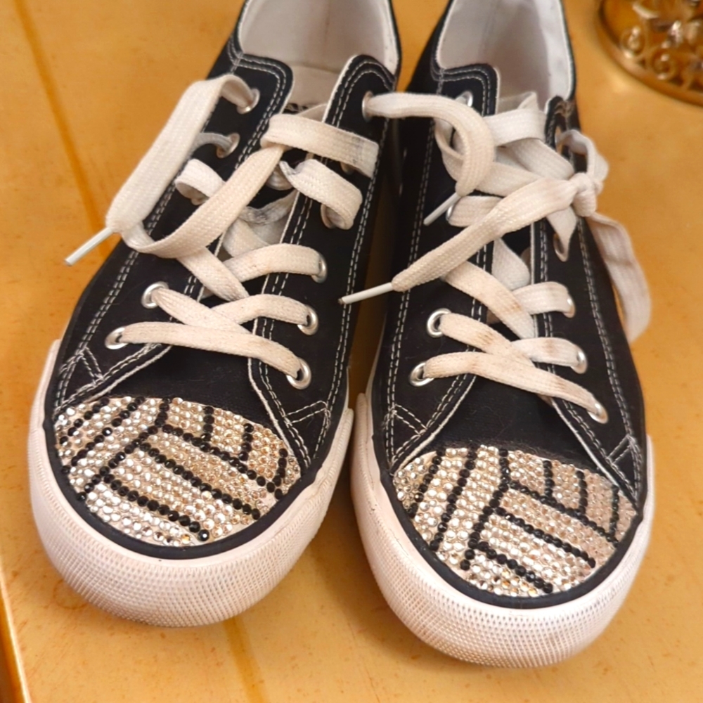 Women's size 10 handmade volleyball embellished sneaker